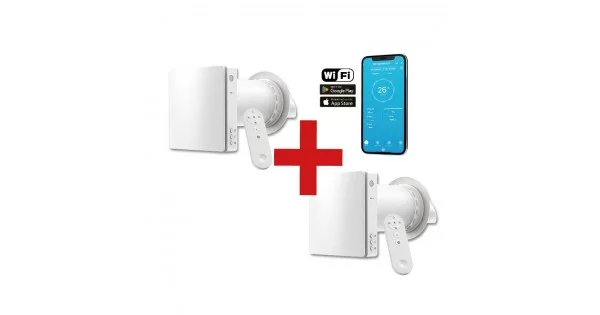 HOLTOP/AIRWOODS AV-TTW5-W SH7IE Pro ISO egyhelyiséges hővisszanyerős szellőztető (2 db), páraérzékelővel, automata zsaluval, WiFi-vel, kültéri hangcsillapító elemmel Kihagyhatatlan ajánlat