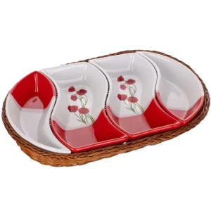 Pipacs tálaló kosárban 4 részes 31cm x 19cm Szuper ajánlat