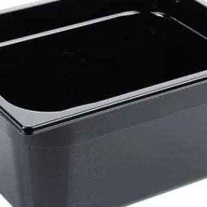 Vásárlói kedvenc Fekete polikarbonát GN 1/2-es edény 150 mm mély, 9,2 L