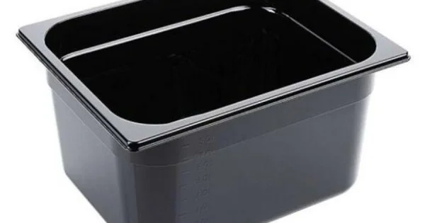 Biztonságos fizetés Fekete polikarbonát GN 1/2-es edény 200 mm mély, 12 L