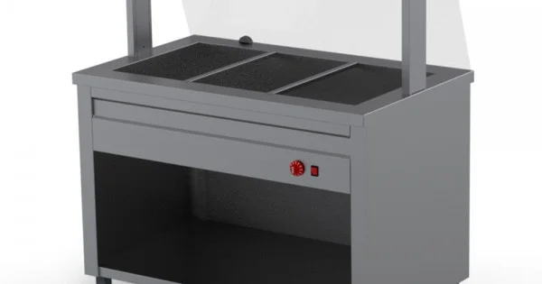Utolsó esély MELEGENTARTÓ PULT SÍK ÜVEGGEL - 3xGN1/1