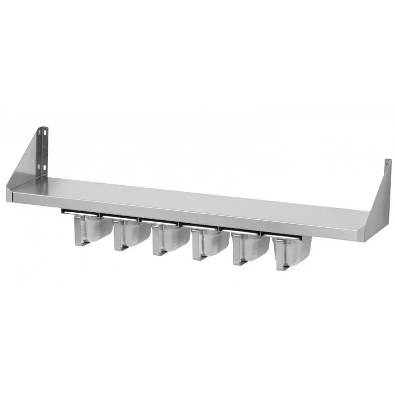 RM GASTRO PNK 83/44 Rozsdamentes acél falipolc 80x30cm, alsó fűszertartóval (4xGN1/4) Alacsony ár