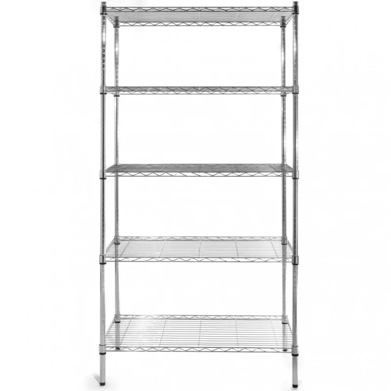 HENDI 812204 Krómozott huzalrács polcrendszer 5 polccal, 910x455x1830mm Újdonság