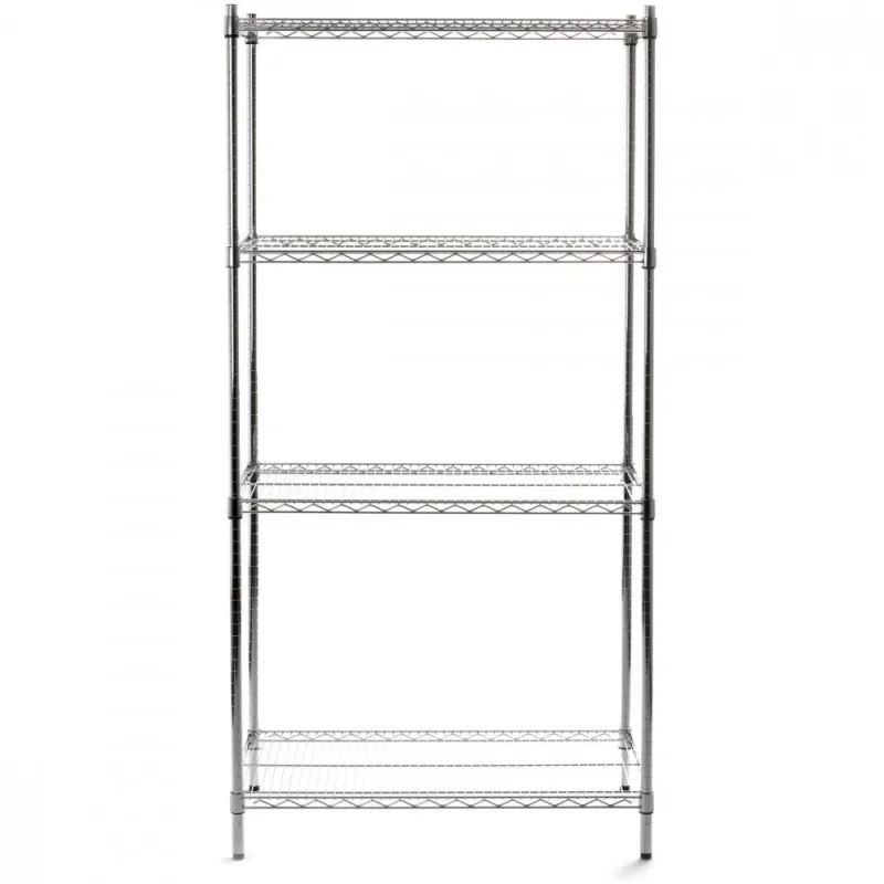 Árcsökkenés HENDI 812259 Krómozott huzalrács polcrendszer 4 polccal, nagy teherbírású, 910x455x1830mm