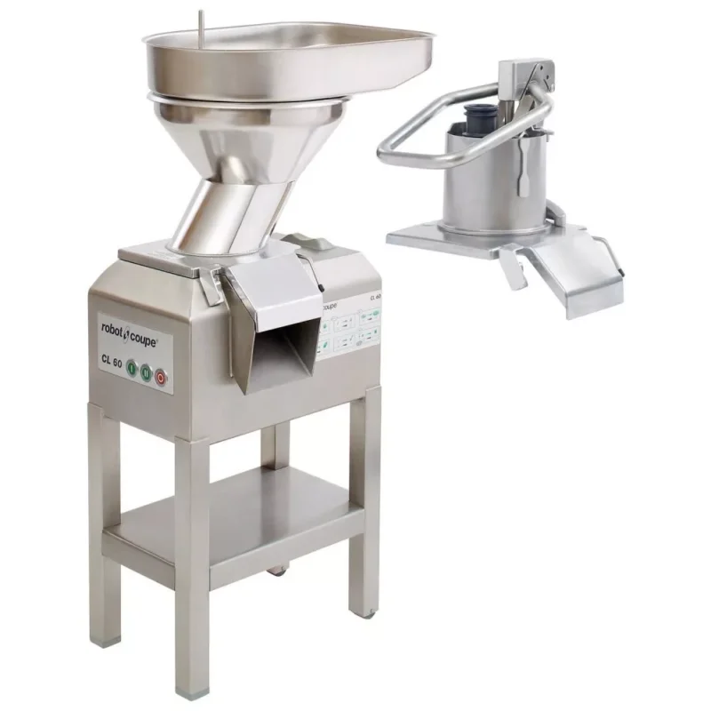 ROBOT-COUPE CL60 VV 2 Feed-Heads Zöldségszeletelő automata és manuális betöltő fejjel, állítható sebesség, kb 600kg/h telj. Árcsökkenés