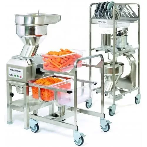 ROBOT-COUPE CL60 VV Workstation Zöldségszeletelő munkaállomás, 600kg/h teljesítményű állítható sebességes zöldségszeltelő géppel (230V) Prémium