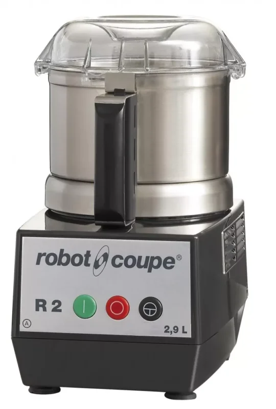 ROBOT-COUPE R2 Kutter polikarbonát motorblokkal és rozsdamentes acél 2,9 literes tartállyal, egy sebesség Biztonságos fizetés