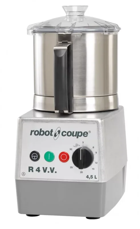 Vedd meg online ROBOT-COUPE R4 VV Kutter rozsdamentes motorblokkal és 4,5 literes tartállyal, állítható sebesség