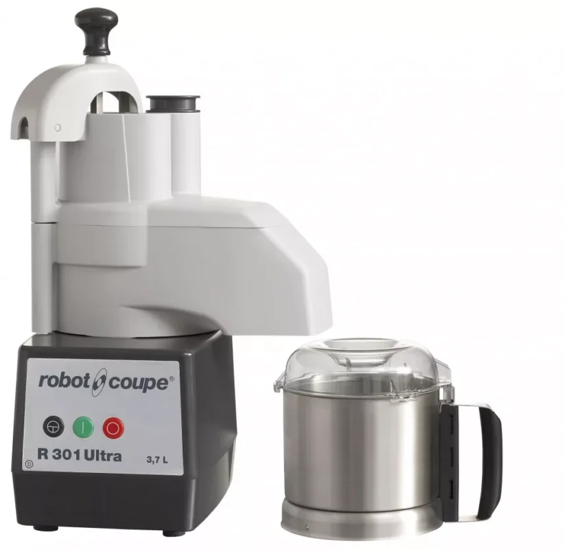 ROBOT-COUPE R301 Ultra Kutter + Zöldségszeletelő 3,7 literes rozsdamentes tartállyal, 650W Szezonális akció