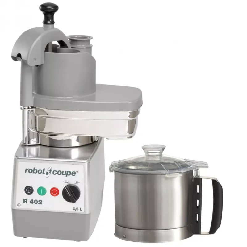 ROBOT-COUPE R402 (2433) Kutter + Zöldségszeletelő, 4,5 literes tartállyal, 2 sebességgel, 400V/750W Biztonságos fizetés