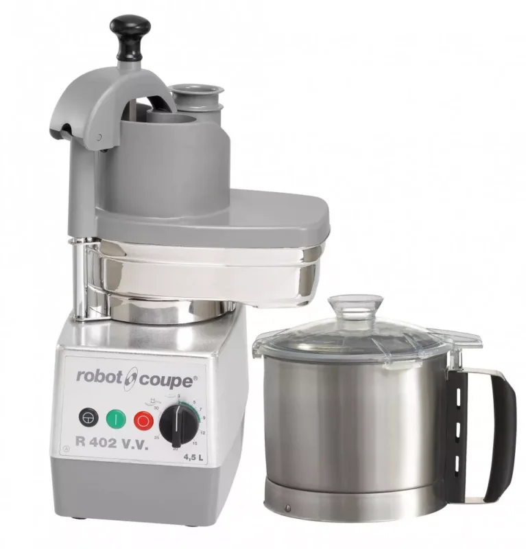 Szuper akció ROBOT-COUPE R402 VV Kutter + Zöldségszeletelő, 4,5 literes tartállyal, állítható sebesség, 1000W