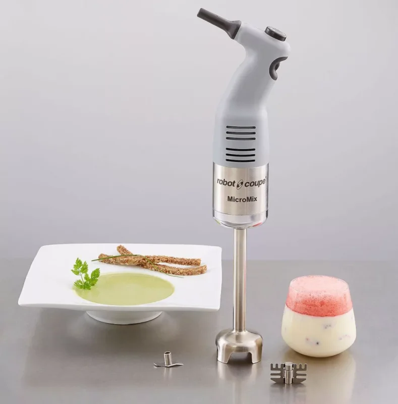 Azonnal elérhető ROBOT-COUPE MicroMix extra-kisméretű rúdmixer 165mm-es rúddal, állítható sebességgel, 220W