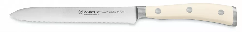 Wüsthof Classic Ikon Creme Kolbászkés recés élű 14 cm-es pengével, krémszínű markolattal Outlet