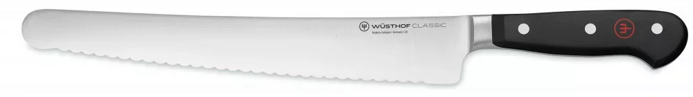 Wüsthof Classic Super Slicer 26 cm-es hullámos élű pengével és fekete markolattal, díszdobozban Olcsóbb