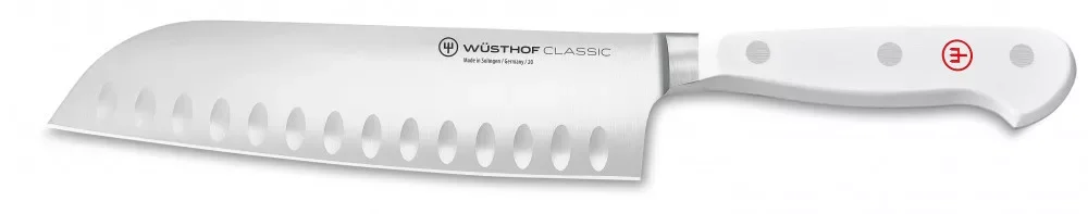 Wüsthof Classic White Santoku barázdált 17 cm hosszú pengével és fehér markolattal Újdonság