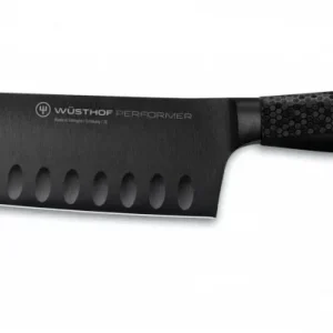 Wüsthof Performer Santoku barázdált 17 cm-es pengével, fekete markolattal Biztonságos vásárlás