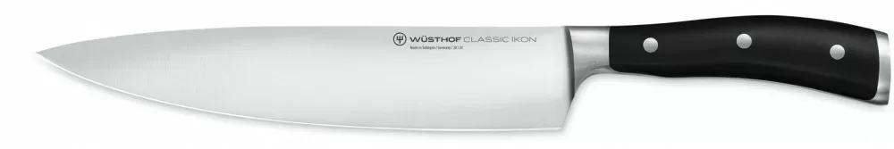 Wüsthof Classic Ikon Szakácskés egyenes élű 23 cm-es pengével, fekete markolattal, díszdobozban Akciós ár