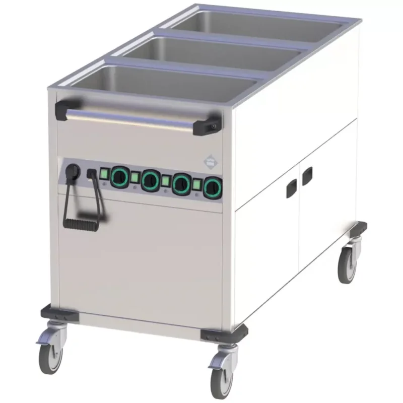 Árcsökkenés RM GASTRO BMPK 3120 CSH Vízfűrdős melegentartó kocsi, fűtött zárt szekrénnyel, 3xGN1/1