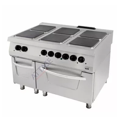 Prémium Özti - villanytűzhely 6 főzőlapos 1200x900x850 mm 30 kW sütővel - OSOEF 12090