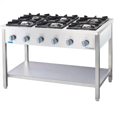Stalgast - gáztűzhely 6 égős 1200x700x850 mm 36,5 kW - 979621 Akciós ár