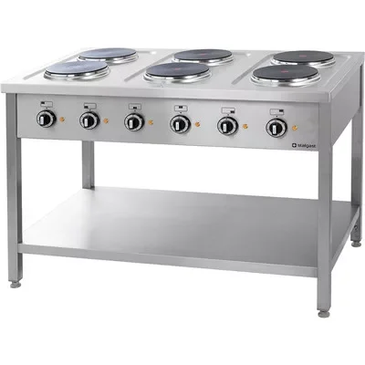 Azonnal elérhető Stalgast - villanytűzhely 6 főzőlapos 1200x700x850 mm 15,6 kW - 979600