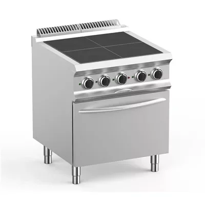 Dexion - Villanytűzhely 4 süllyesztett szögletes főzőlapos, légkeveréses sütővel 400V 700x730x850 mm szabadonálló (LXPQR77FEV) Exkluzív ajánlat