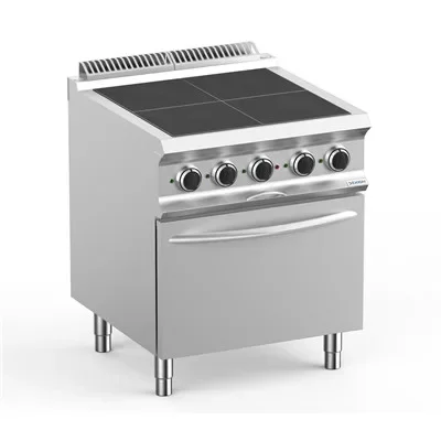 Exkluzív ajánlat Dexion - Villanytűzhely 4 süllyesztett szögletes főzőlapos, sütővel 400V 700x730x850 mm szabadonálló (LXPQR77FE)