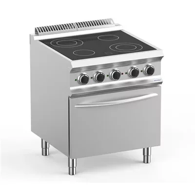 Olcsó Dexion - Kerámia főzőlap 4 főzőzónával, sütővel 400V 700x730x850 mm szabadonálló (LXVC77FE)