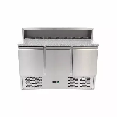 Mastercold - pizzapult 3 ajtós beépített feltéthűtővel, alsó aggregáttal Kiárusítás