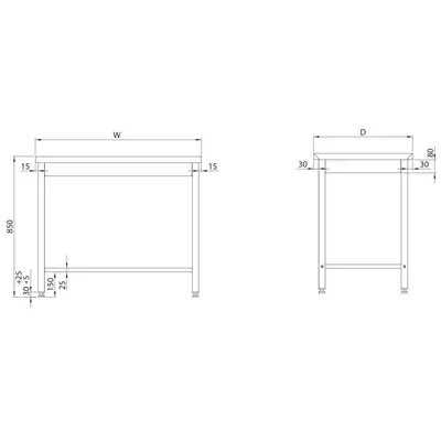Stalgast - Rm munkaasztal 1200x600x850 mm összeszerelhető Utolsó esély