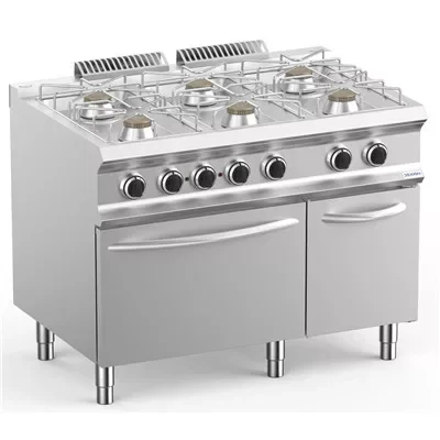 Dexion - Gáztűzhely 6 égős 400V-os elektromos sütővel 1100x730x850 mm szabadonálló (LXFB711AFEXS) Biztonságos vásárlás