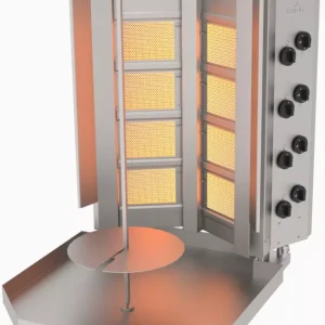 Azonnali szállítás Atalay - gyros sütő 8 égős motor nélküli gázos max 90 kg húshoz - ADG8S