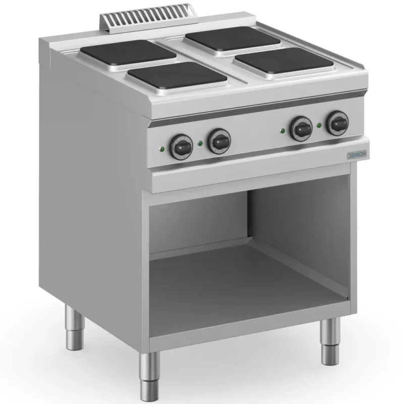 Újdonság Dexion - Villanytűzhely 4 szögletes főzőlapos 400V 700x714x850 mm szabadonálló (DXMPQ77A)