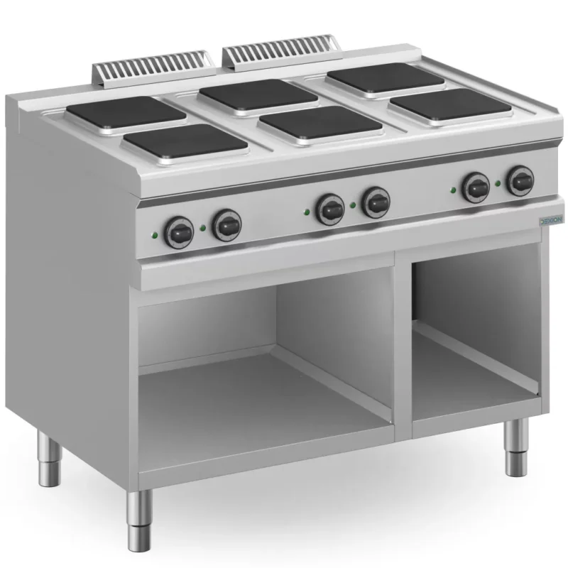 Dexion - Villanytűzhely 6 szögletes főzőlapos 400V 1100x714x850 mm szabadonálló (DXMPQ711A) Akciós ár
