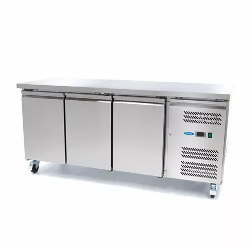 Maxima - Mélyhűtött munkaasztal kerékkel 3 ajtós 180cm Gyors kiszállítás