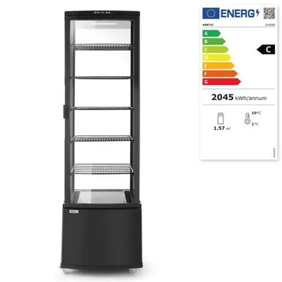 Hendi - Hűtött bemutatóvitrin 270L, Arktic, fekete 230V/290W, 556x526x(H)1913mm Olcsóbb