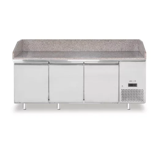 Korlátozott ajánlat Hendi - Pizzapult - 3 ajtós, jobboldali aggregáttal, gránit lappal Arktic, 375L, 230V/400W, 2010x800x(H)875mm