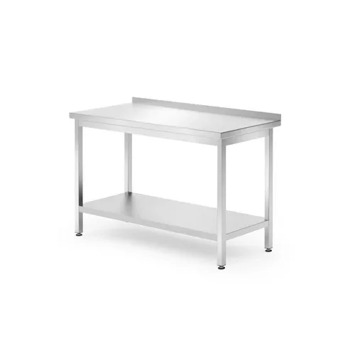 Hendi - Rm munkaasztal alsó polccal, hátsó felhajtással 1200x700x850mm Népszerű