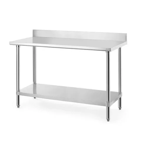 Hendi - Rm munkaasztal alsó polccal, hátsó felhajtással 1400x600x950mm Outlet