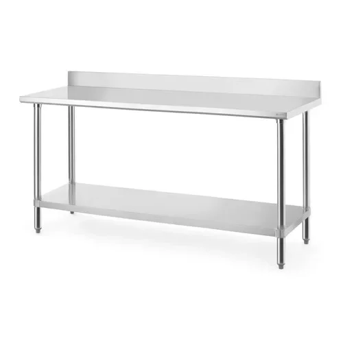 Hendi - Rm munkaasztal alsó polccal, hátsó felhajtással 1800x600x950mm Biztonságos fizetés