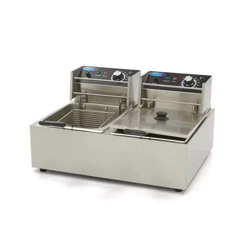 Maxima - Elektromos olajsütő, fritőz 2 x 6 liter, leeresztő csap nélkül Azonnali szállítás