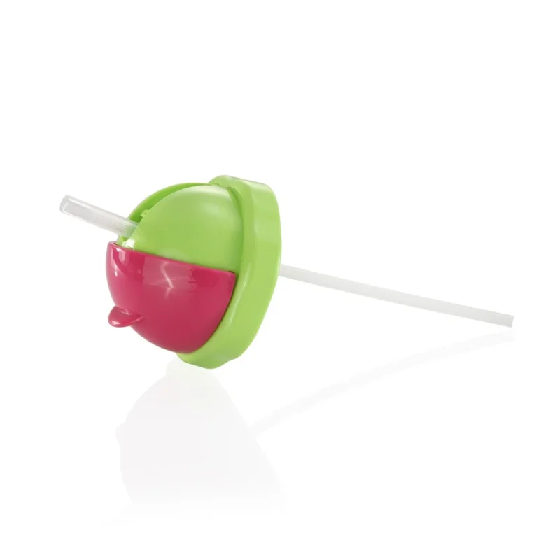 Bestseller Kupak BAMBINI Szívószálas gyermekpalackhoz 300 ml, zöld-rózsaszín
