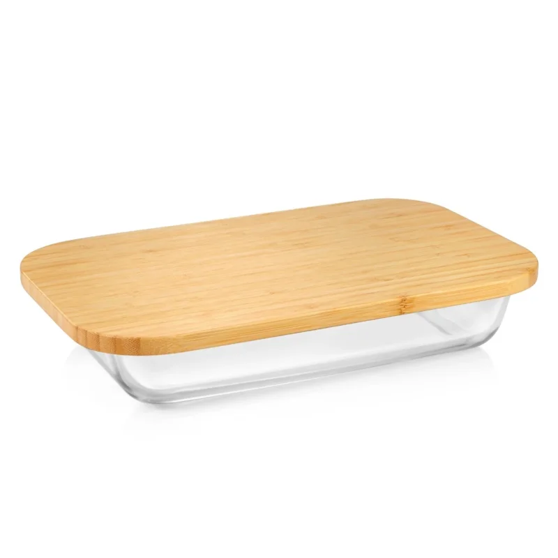 Népszerű ONLINE üveg sütőtál fedéllel 31 x 19 cm