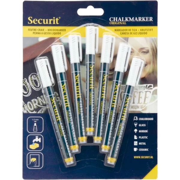Biztonságos fizetés Krétatoll, Securit, vastagság 1-2 mm, 7 db, fehér