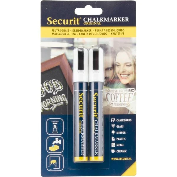 Expressz kézbesítés Krétatoll, Securit, vastagság 2-6 mm, 2 db, fehér