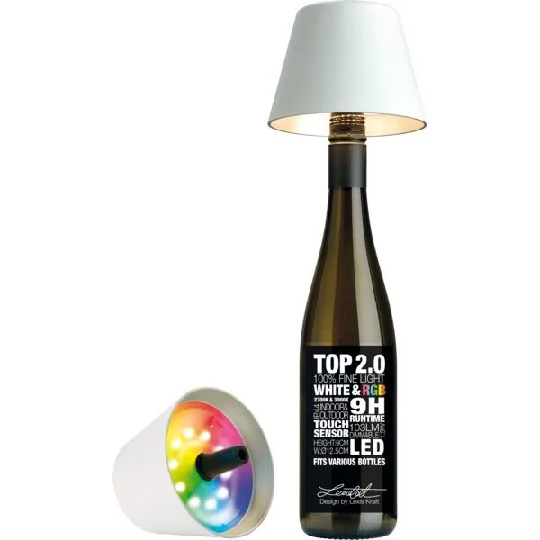 Azonnal elérhető LED asztali palacklámpa, Sompex Top 2.0 14 cm, fehér