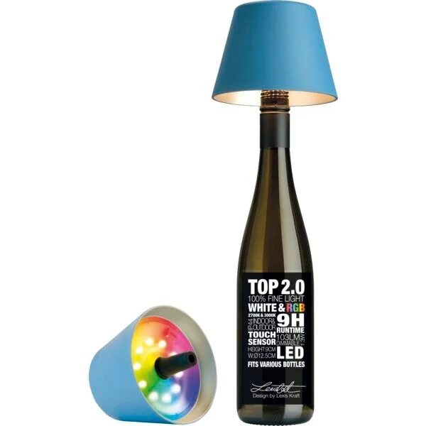 LED asztali palacklámpa, Sompex Top 2.0 14 cm, kék Kihagyhatatlan ajánlat