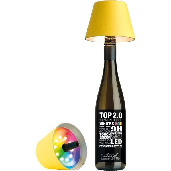 LED asztali palacklámpa, Sompex Top 2.0 14 cm, sárga Biztonságos vásárlás