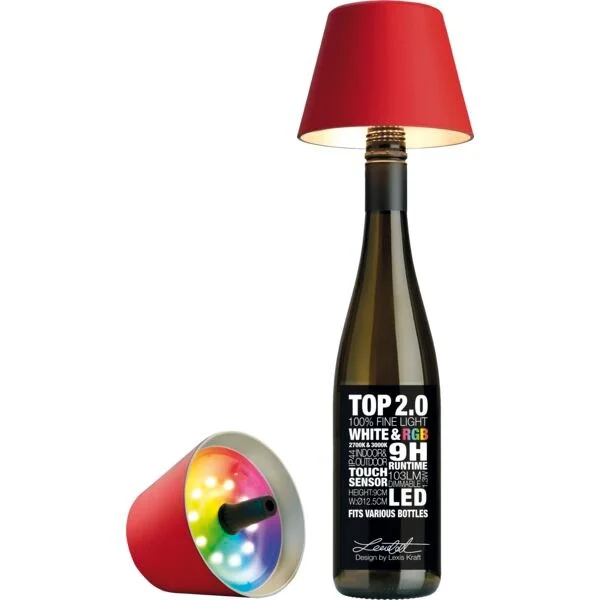 Kedvezmény LED asztali palack lámpa, Sompex Top 2.0 14 cm, piros