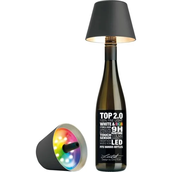 LED asztali palacklámpa, Sompex Top 2.0 14 cm, antracit Exkluzív ajánlat